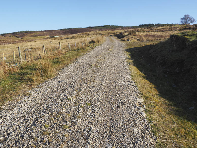 Track leading to wind farm