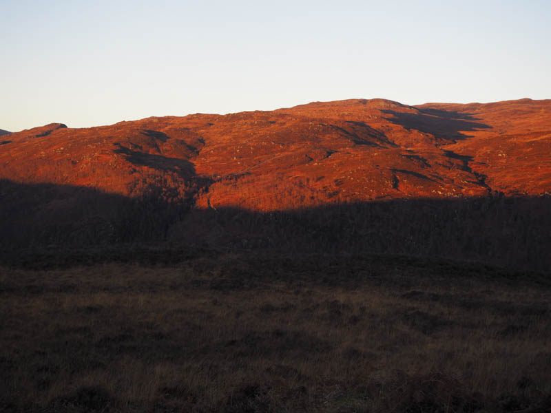 Hills to west of Strath Glass at sunrise