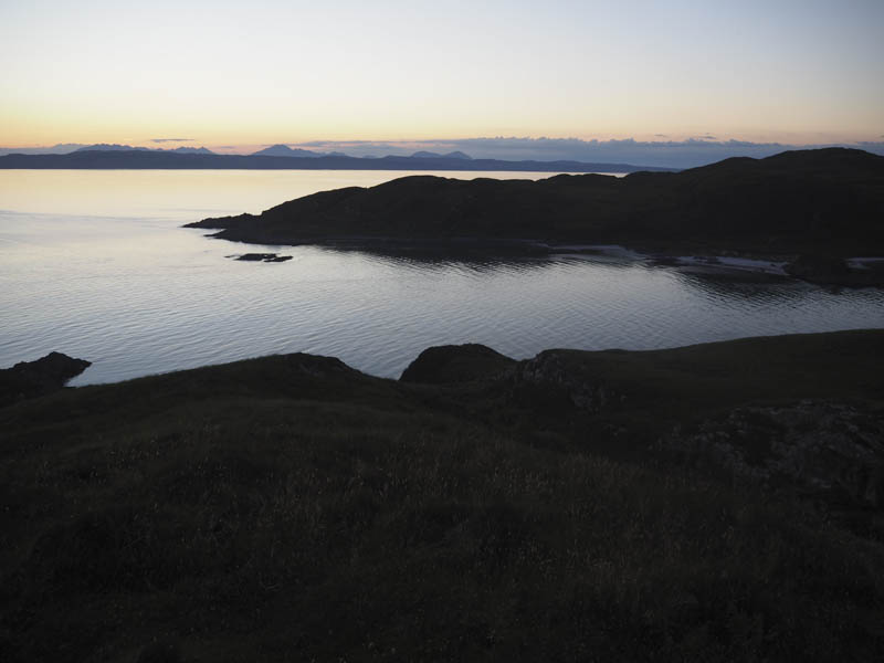 Across Sound of Sleat to Sleat with Cuillin Mountains beyond