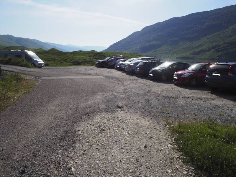Parking area end of public road Loch Arkaig