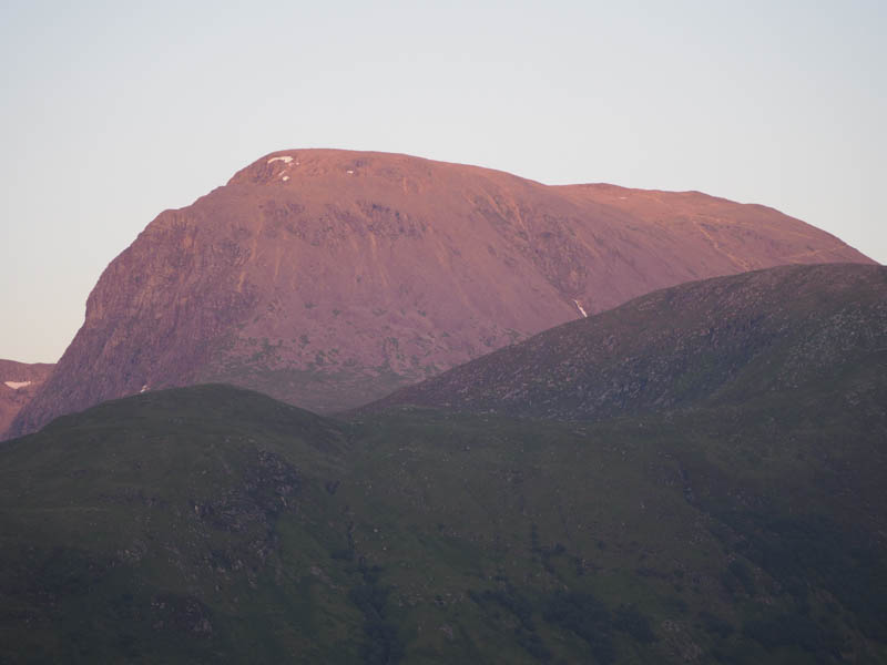 Sunset Ben Nevis zoomed from accommodation