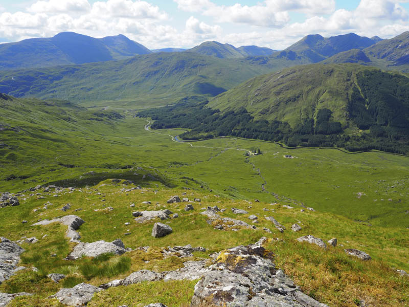 Glen Dessarry with Gulvain, Braigh nan Uamhachan and Streap beyond