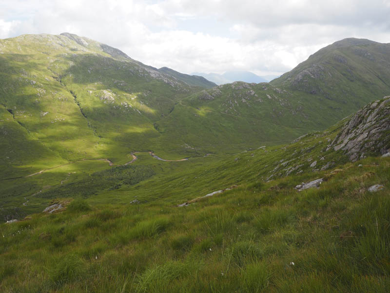 View of route taken to cross the Cona River and Glen