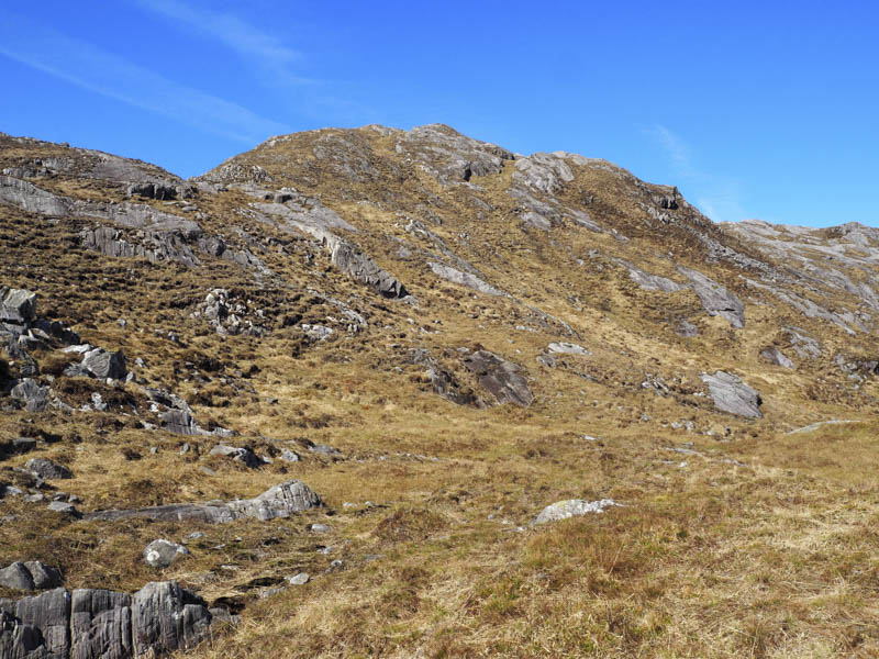 Hillside of Sgurr a' Mhuidhe became a bit rockier