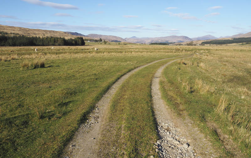 Looking back towards Achallader Farm