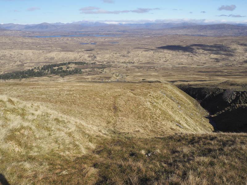 Looking back at ascent route. Rannoch Moor beyond