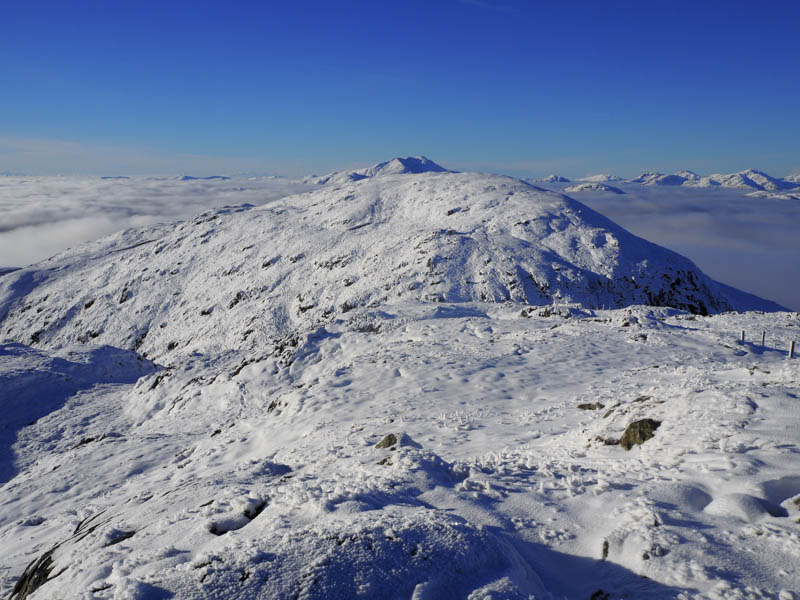 Beinn Chochan from Beinn Bhreac. Ben Lomond beyond