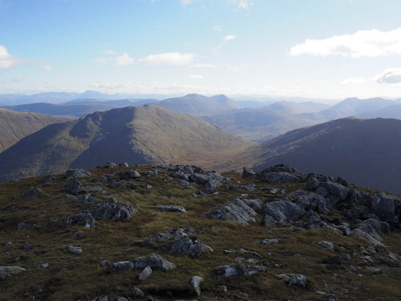 Fraoch Bheinn and Gulvain. Ben Nevis in the distance