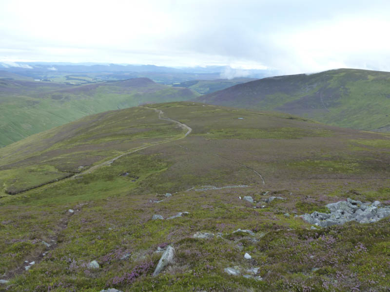 Ascent route with Glen Tilt beyond