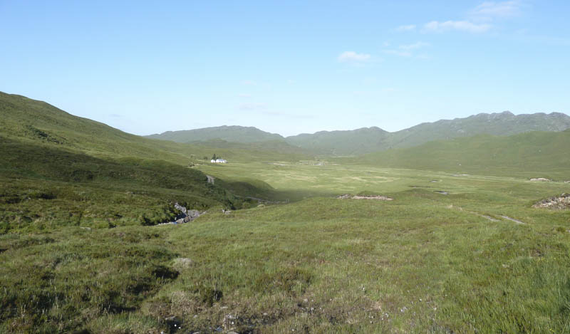 View back to Bendronaig Bothy and approach route