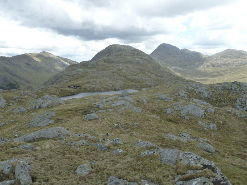 Looking back at route off Druim Garbh. Sgurr Dhomhnuill beyond