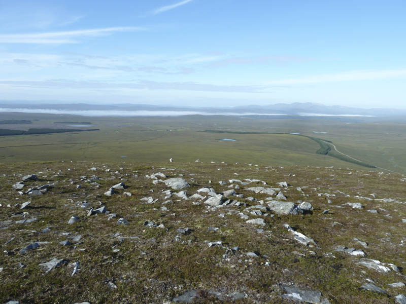 Crask Inn and Loch Shin concealed by cloud