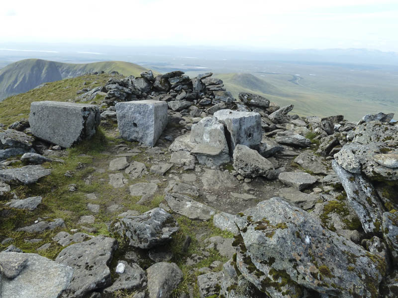 Pair of broken trigs on Meall nan Con, Ben Klibreck