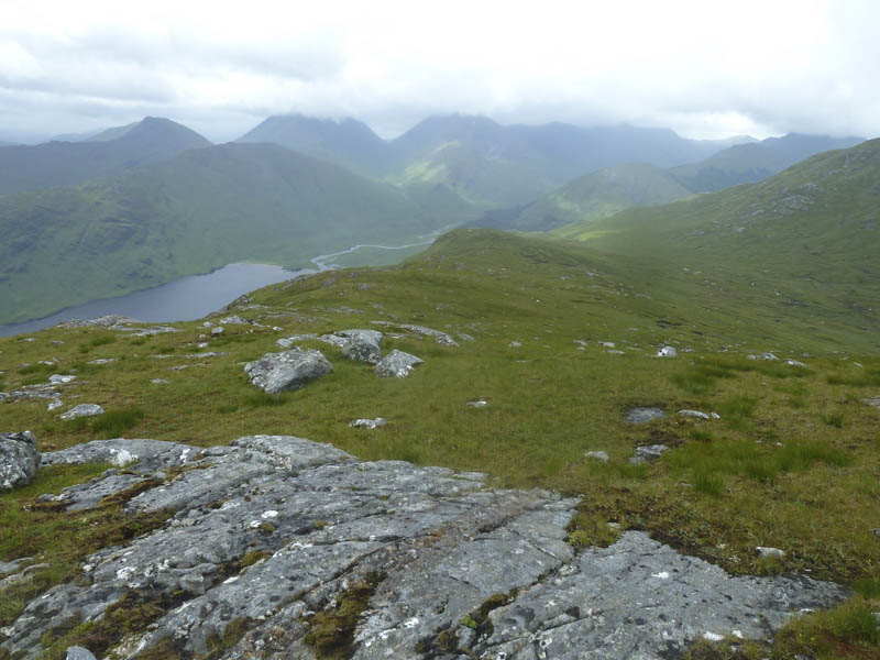 West End, Loch Arkaig. Streap and Corryhully Munros topped by cloud