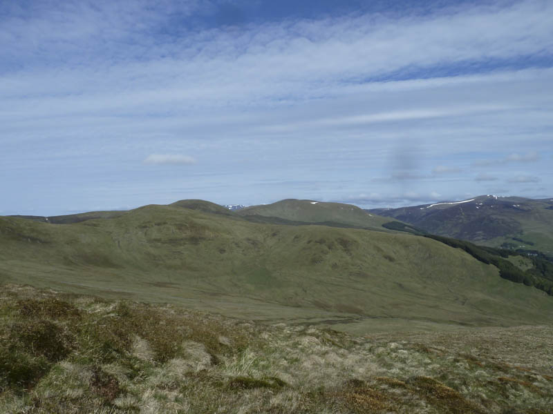 Creag an Dubh Shluic. Ben Earb and Meall a' Choire Bhuidhe beyond