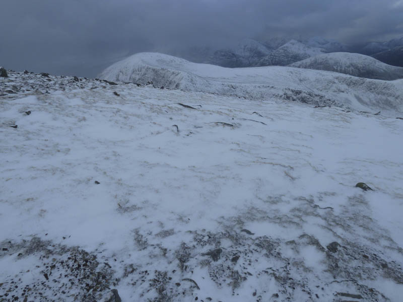 Beinn Dearg Mhor as cloud lifts and the snow ceased