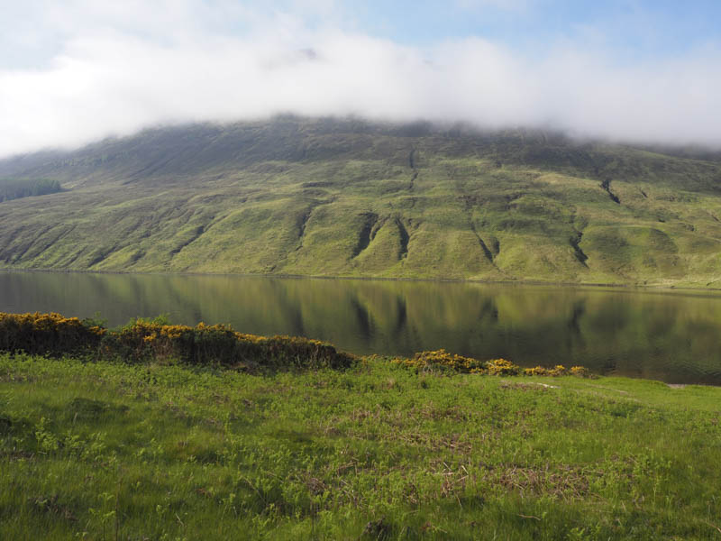 Across Loch Beannacharain to Meall Buidhe as mist lifts