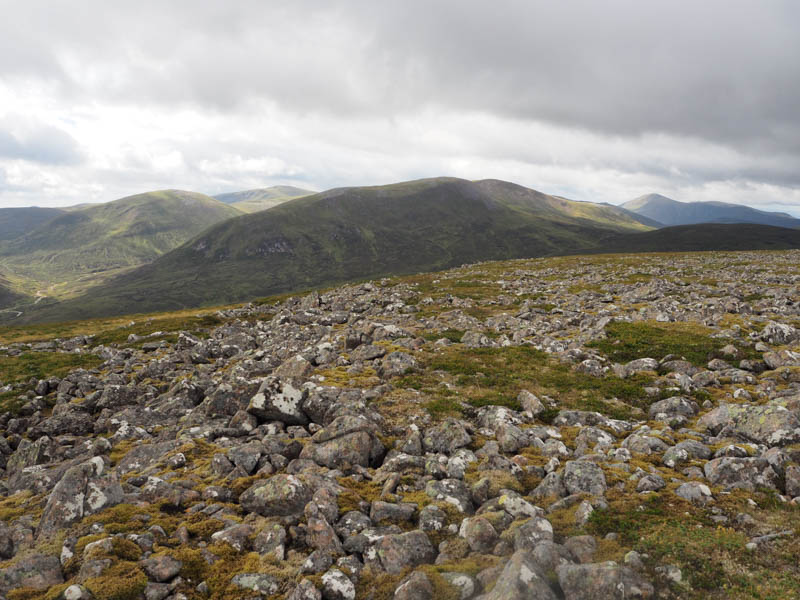 Beinn Iutharn Bheag, Beinn Iutharn Mhor and Carn Bhac South Top. Beinn a' Ghlo beyond