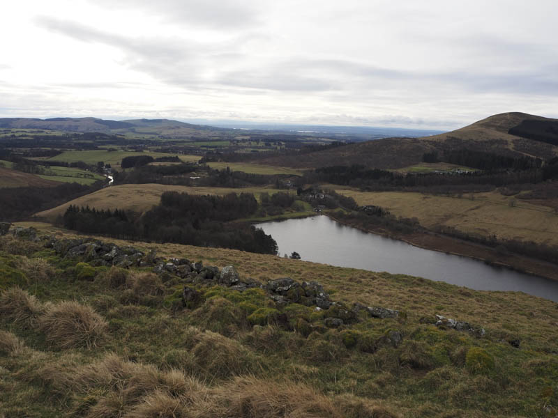 Castlehill Reservoir. Forth Valley beyond