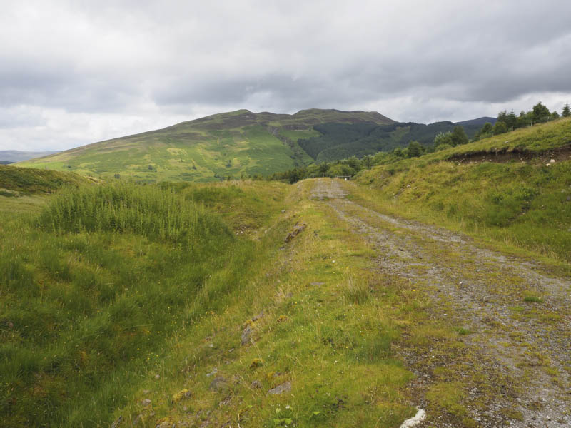 Track towards West Highland Way. Bidhein Bad na h-Iolaire beyond