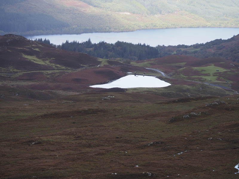 Reservoir on Allt na Reidhean. Loch Ness beyond