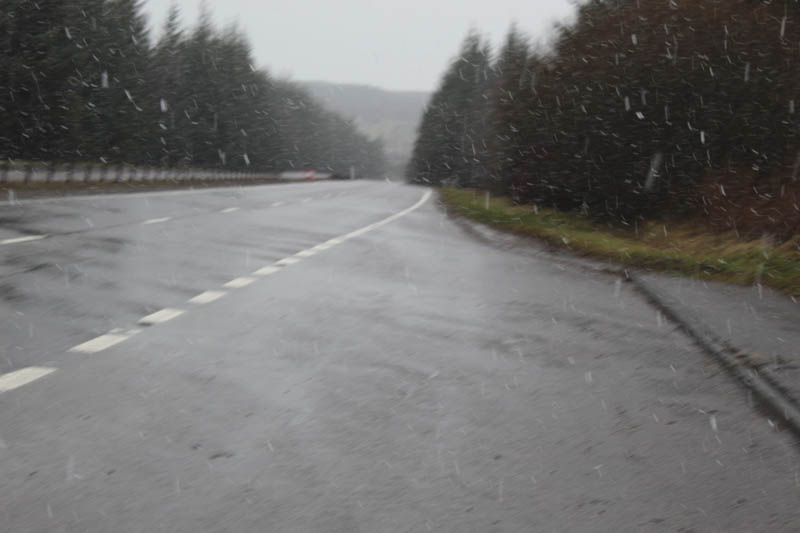 Snowing on A9