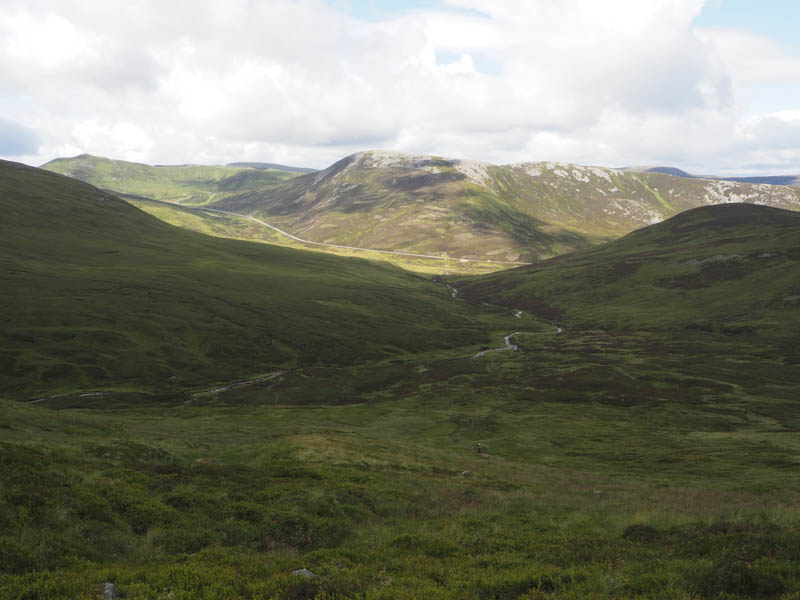 Approach route and across Glen Clunie to Carn Aosda