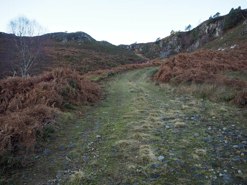 Track below crags