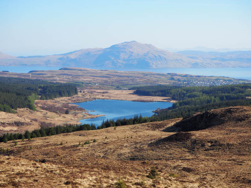 Loch Peallach, Tobermory, Sound of Mull and Ben Hiant - zoomed