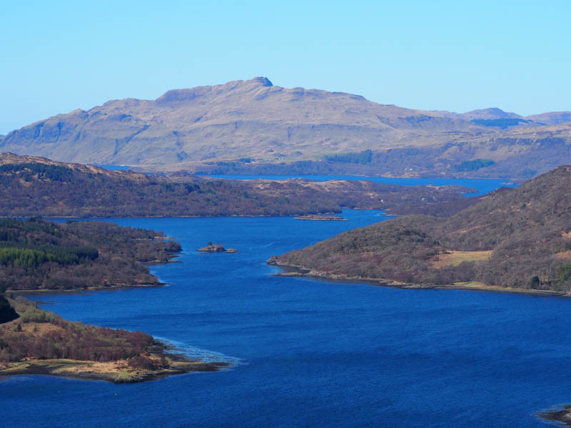 Loch Teacuis, Loch Sunart and Ben Hiant - zoomed