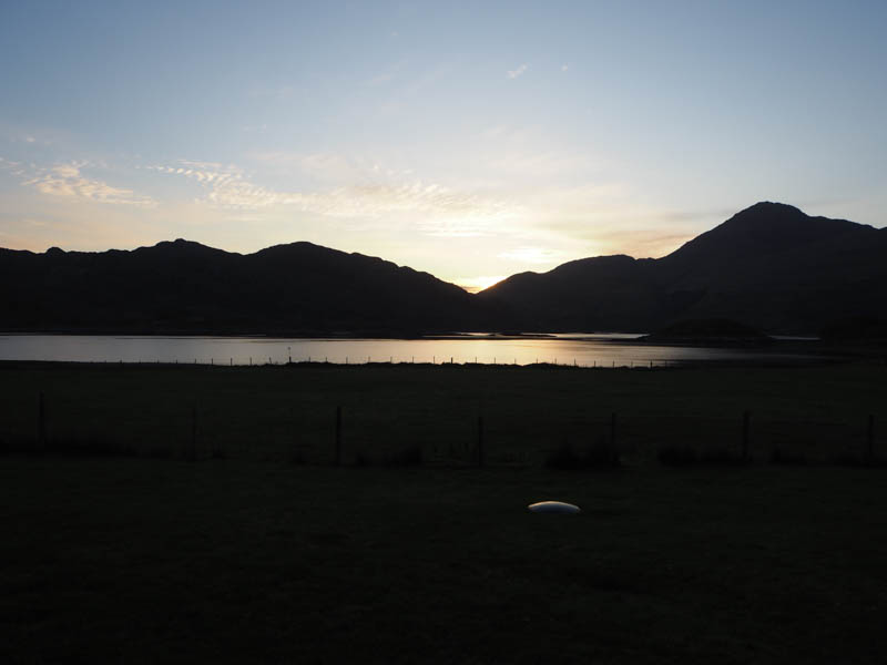 Sunrise from accommodation at Roshven