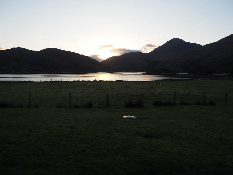 Sunrise from accommodation looking across to Ardnish