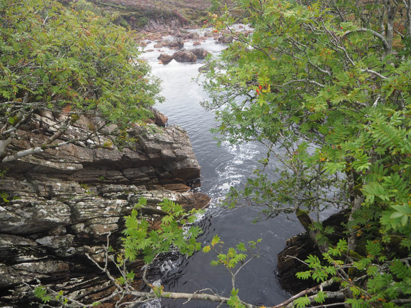 Grudie River looking east from footbridge