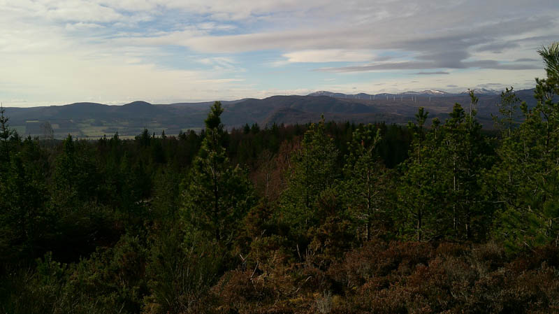 Across Strathconon to Cul Mor, Beinn an Rubha Riabhaich and Fairburn Wind Farm