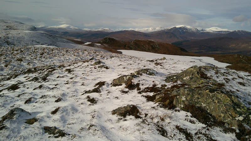 Creag nan Corrachan and frozen Loch a' Bhealaich