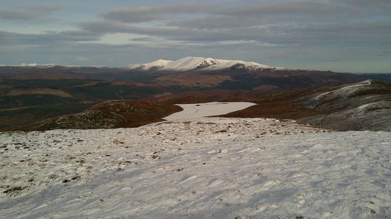Frozen Loch a' Bhealaich and Ben Wyvis